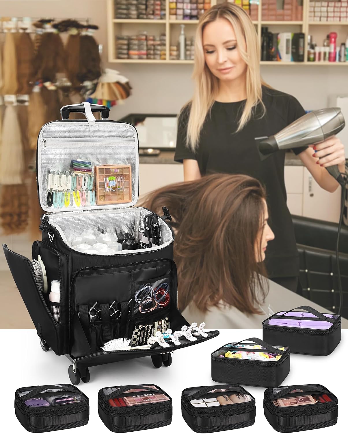 Rolling Makeup Case Hair Tools - Tool Bag ulasan dan harga