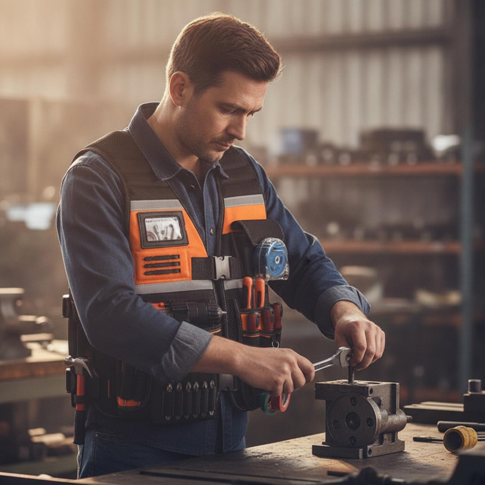 Multi-Use Tool Vest Heavy Duty - Hand Tools In Workshop ulasan dan harga