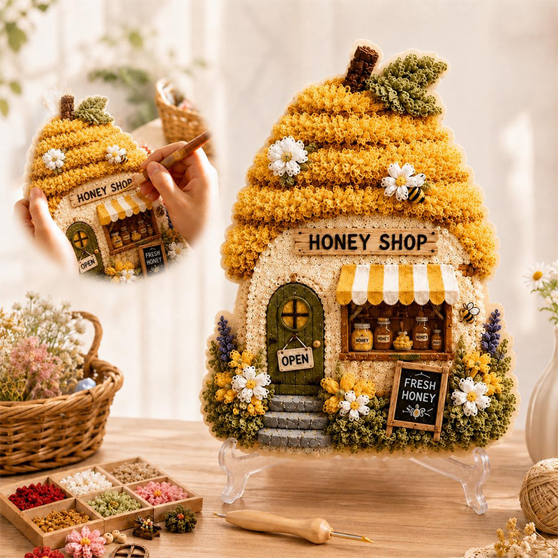 3D Mushroom House Poke Art DIY - Tool Set ulasan dan harga