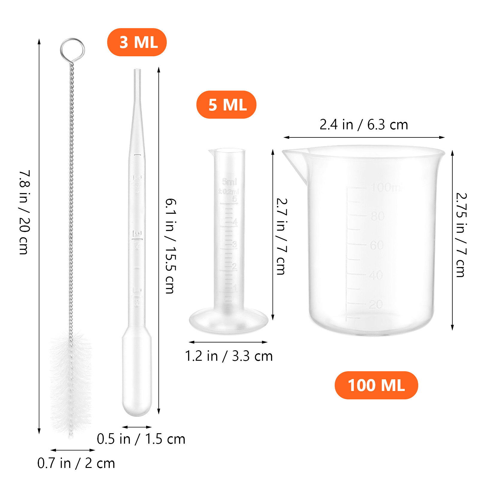 1 Set Plastic Graduated Cylind - Tools Youtube ulasan dan harga