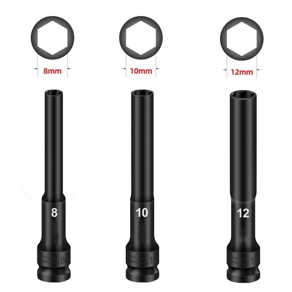 A002 3PCS 1/2 Drive Hex Socket - Socket Wrench ulasan dan harga